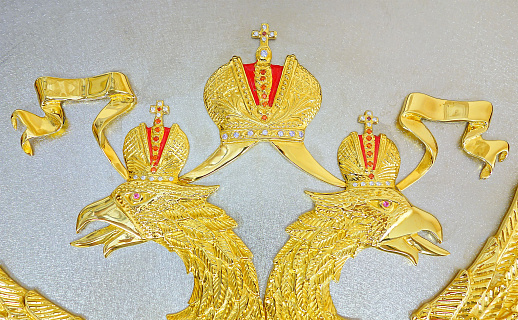 Бронзовый герб России на стену купить с доставкой Бронзовый герб России на стену