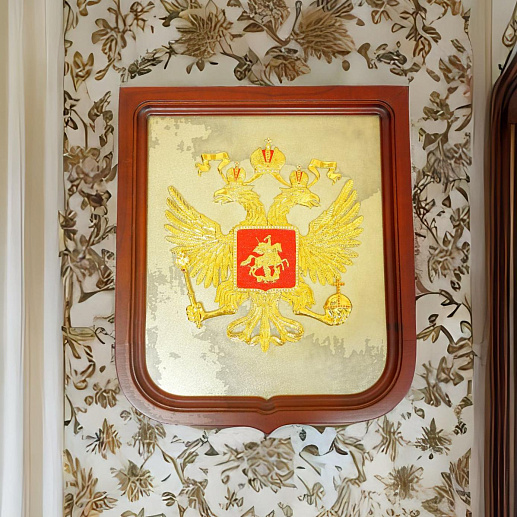 Бронзовый герб России на стену купить с доставкой Бронзовый герб России на стену