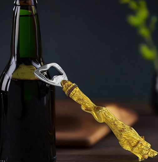 Бронзовая открывашка для пива "Волк" купить с доставкой Бронзовая открывашка для пива "Волк"