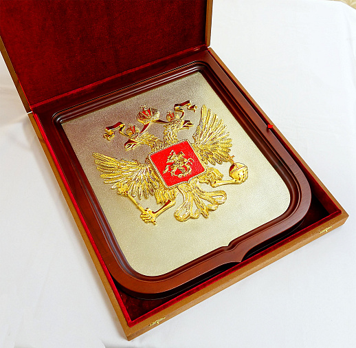 Бронзовый герб России на стену купить с доставкой Бронзовый герб России на стену