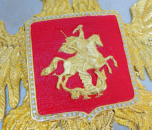 Бронзовый герб России на стену купить с доставкой Бронзовый герб России на стену